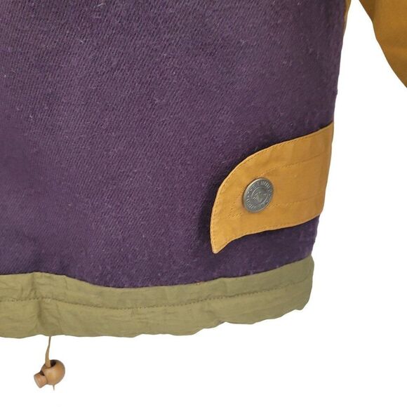 Vintage 80's The Limited Mens Coat Color Block Streetwear Grunge Mustard M - Picture 13 of 17